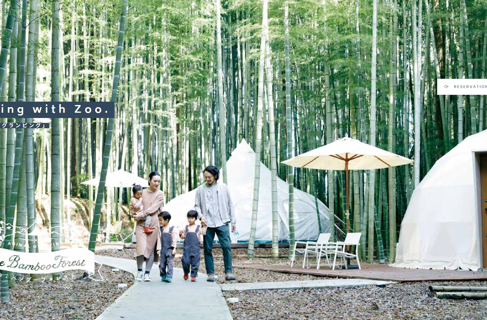 THE BAMBOO FORESTのテントと竹林