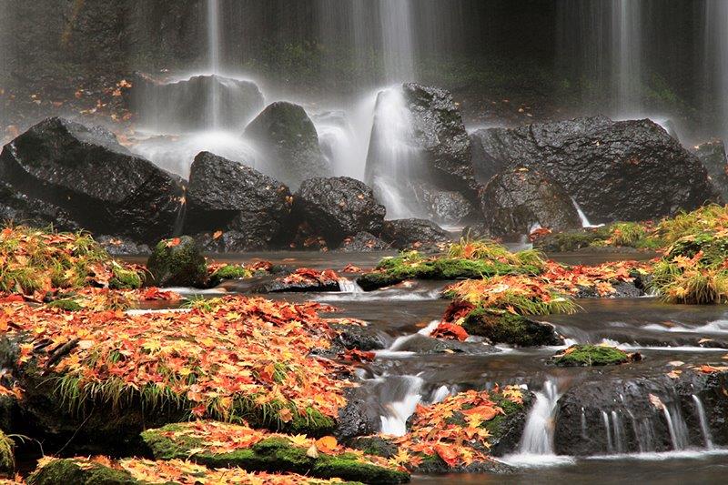 紅葉も趣があり美しく佇む滝沢不動滝